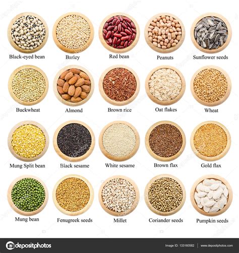 Diferentes tipos de granos y panes saludables