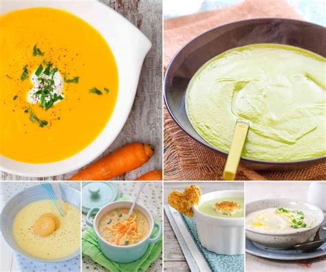 Variedad de cremas de verduras preparadas en Thermomix