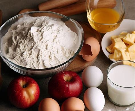 Mezcla de ingredientes para la masa de tarta de manzana