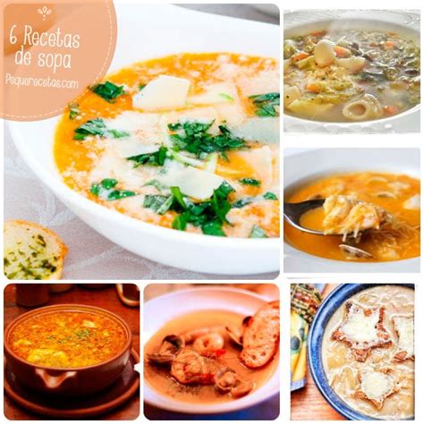 Variedad de sopas caseras saludables