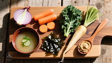 Ingredientes frescos para sopa casera