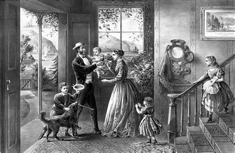 Pintura de la época victoriana de una familia disfrutando de un Sunday Roast