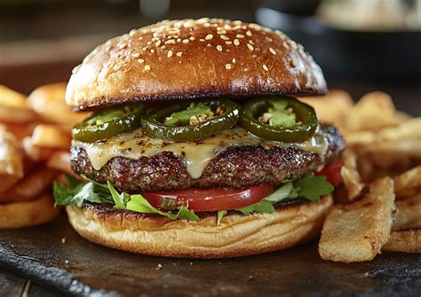 Hamburguesa doble con jalapeños