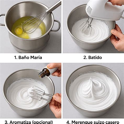 Mezcla de claras y azúcar al baño María para merengue suizo