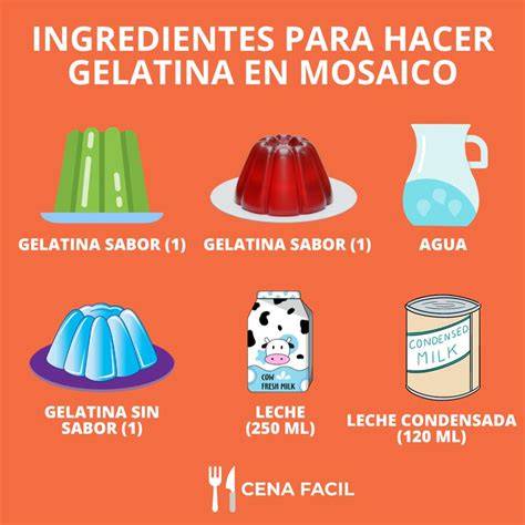 Tabla comparativa de ingredientes para gelatinas con leche
