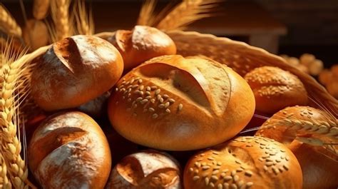 Una cesta de pan recién horneado