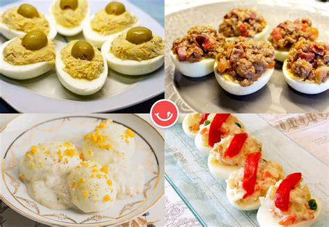 Variaciones de huevos rellenos con diferentes ingredientes