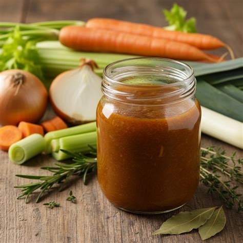 Tarro de cristal con concentrado de verduras casero