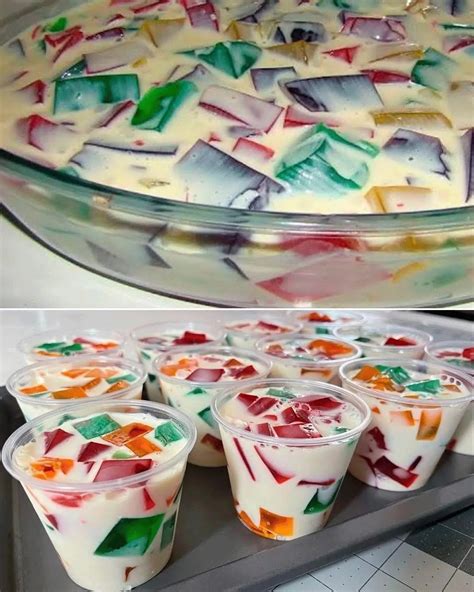Plato de gelatina mosaico servido en una mesa elegante
