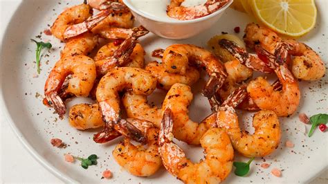 Ingredientes para langostinos en freidora de aire