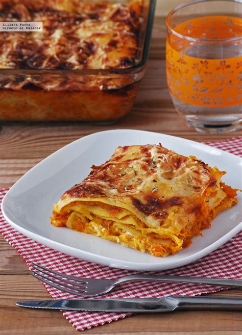 Lasaña de calabaza asada con queso de cabra gratinada