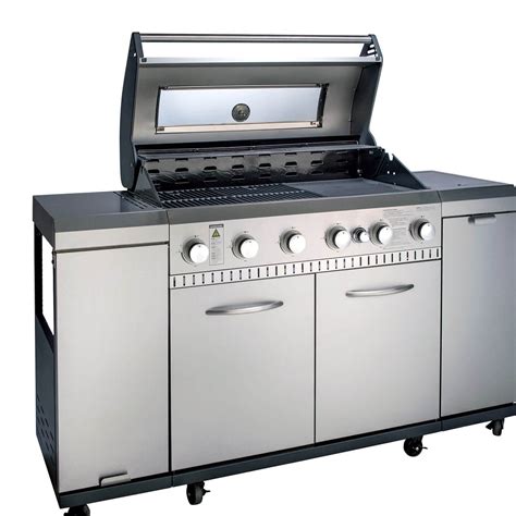 Barbacoa de gas moderna con controles de temperatura