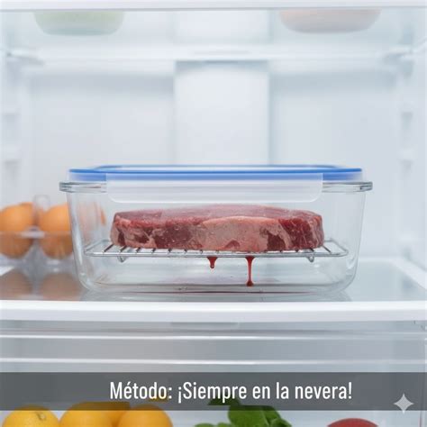 hamburguesas descongelándose correctamente en el frigorífico