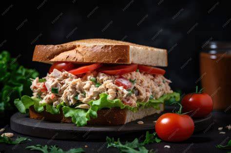 Sándwich de atún con lechuga y tomate