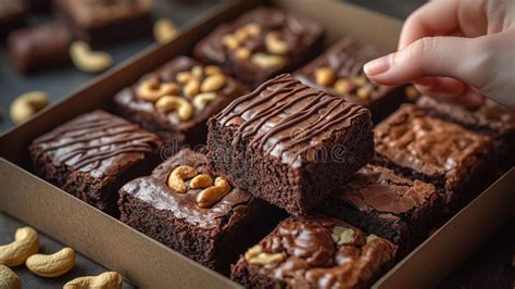 Variedad de brownies de chocolate con nueces y otros ingredientes
