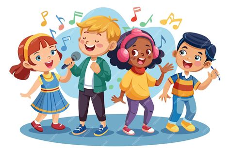 Niños cantando y aplaudiendo con alegría