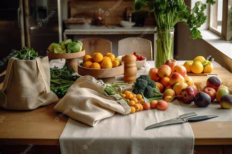 Ingredientes frescos sobre una mesa de madera