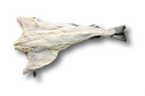 Venta de bacalao seco y salado en un supermercado