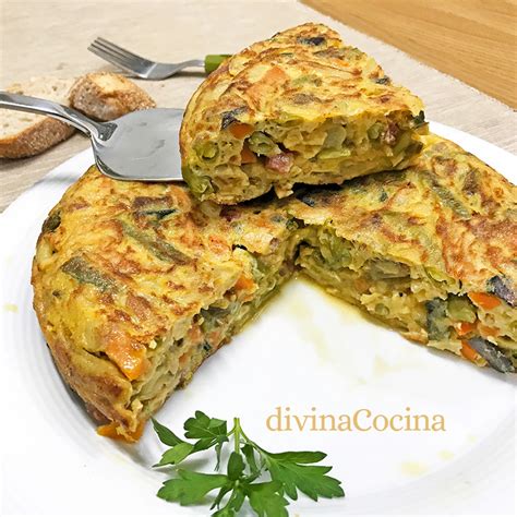 Tortilla de patatas con verduras