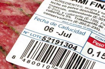 Etiquetas de fecha de caducidad y consumo preferente en productos alimenticios