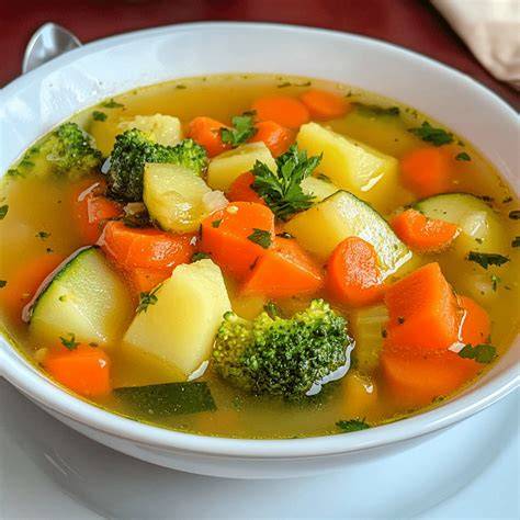 Variedad de verduras frescas para sopa