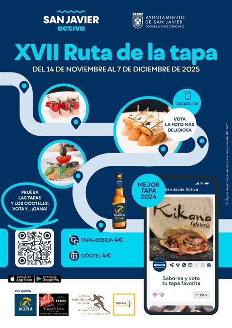 Infografía mostrando la ruta de la tapa con la ubicación de los restaurantes participantes