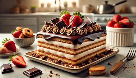 Tarta de chocolate con capas y glaseado cremoso