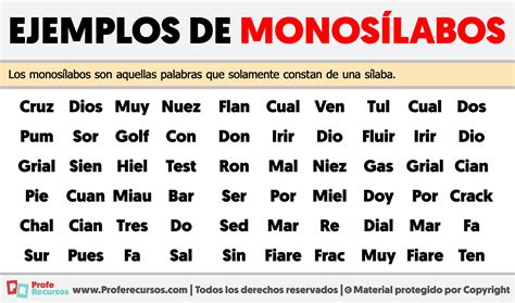 Lista de palabras monosilábicas