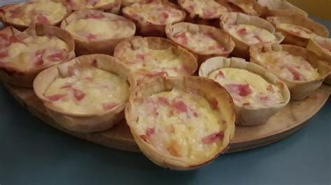 Mini quiches Lorraine con beicon y queso