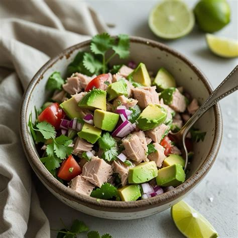 Ensalada poké con edamame, atún y aguacate