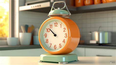 Reloj de cocina junto a un bol con masa levando