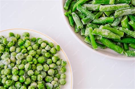 Guisantes frescos y congelados