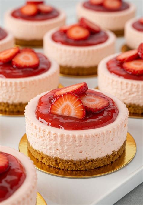 Mini cheesecakes de limón y fresa
