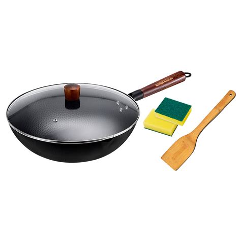 Wok antiadherente con espátula de madera