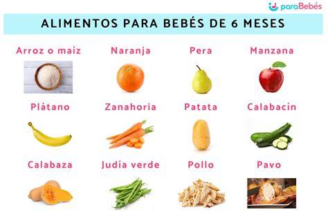 Tabla de verduras aptas para bebés