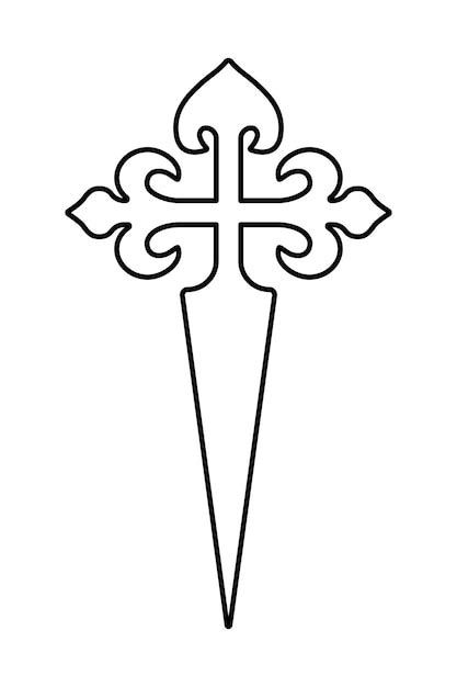 Cruz de Santiago sobre un bizcocho de almendra