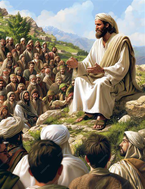 Jesús enseñando a la multitud