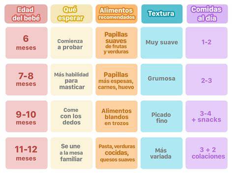 Guía de alimentación complementaria por edades