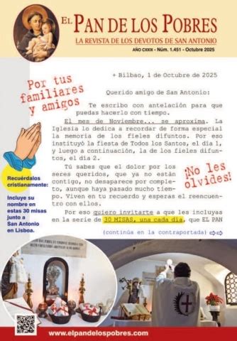 Página web de la revista El Pan de los Pobres