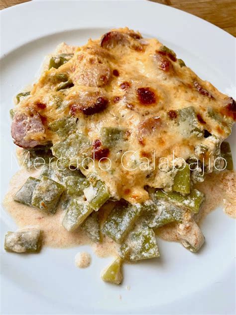 Judías verdes gratinadas con queso