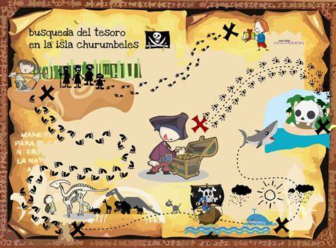 Niños buscando tesoros en una fiesta temática de piratas y océano