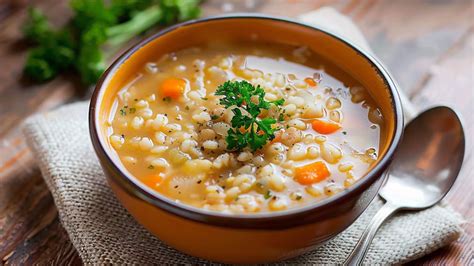 Ingredientes frescos para sopa de cebada