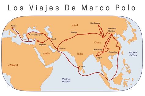 Mapa de las rutas comerciales de Marco Polo