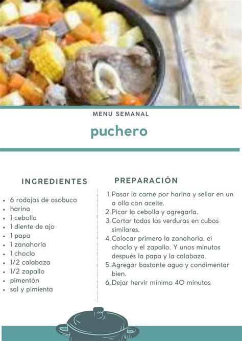 Ingredientes básicos para un puchero