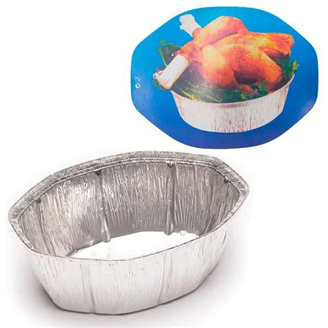 Envase de aluminio con pollo asado