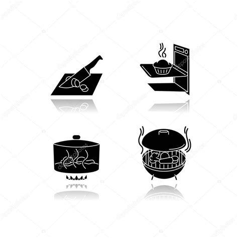 Iconos de métodos de cocción (horno, microondas, grill, vapor)