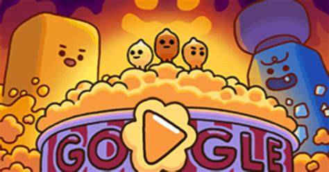 Captura de pantalla del juego interactivo del doodle de Google sobre las palomitas de maíz