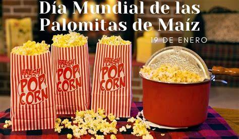 Cartel o imagen conmemorativa del Día Mundial de las Palomitas de Maíz