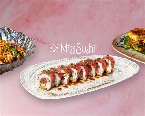 Variedad de sushi y platos japoneses en Miss Sushi Oviedo, incluyendo opciones veganas y sin gluten