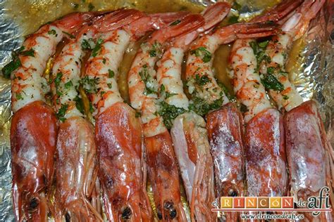 Gambones al horno con ajo y perejil
